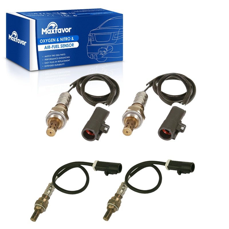 MAXFAVOR 4Pcs Upstream Downstream Oxygen Sensor Replacement for Ford 2009 2008 2007 2006 2005 E-150 E-250 Van F-250 F-350 Super Duty 4.6L 5.4L 6.8L 234-4374 x2 234-4127 x2 02 Sensor - Image 1
